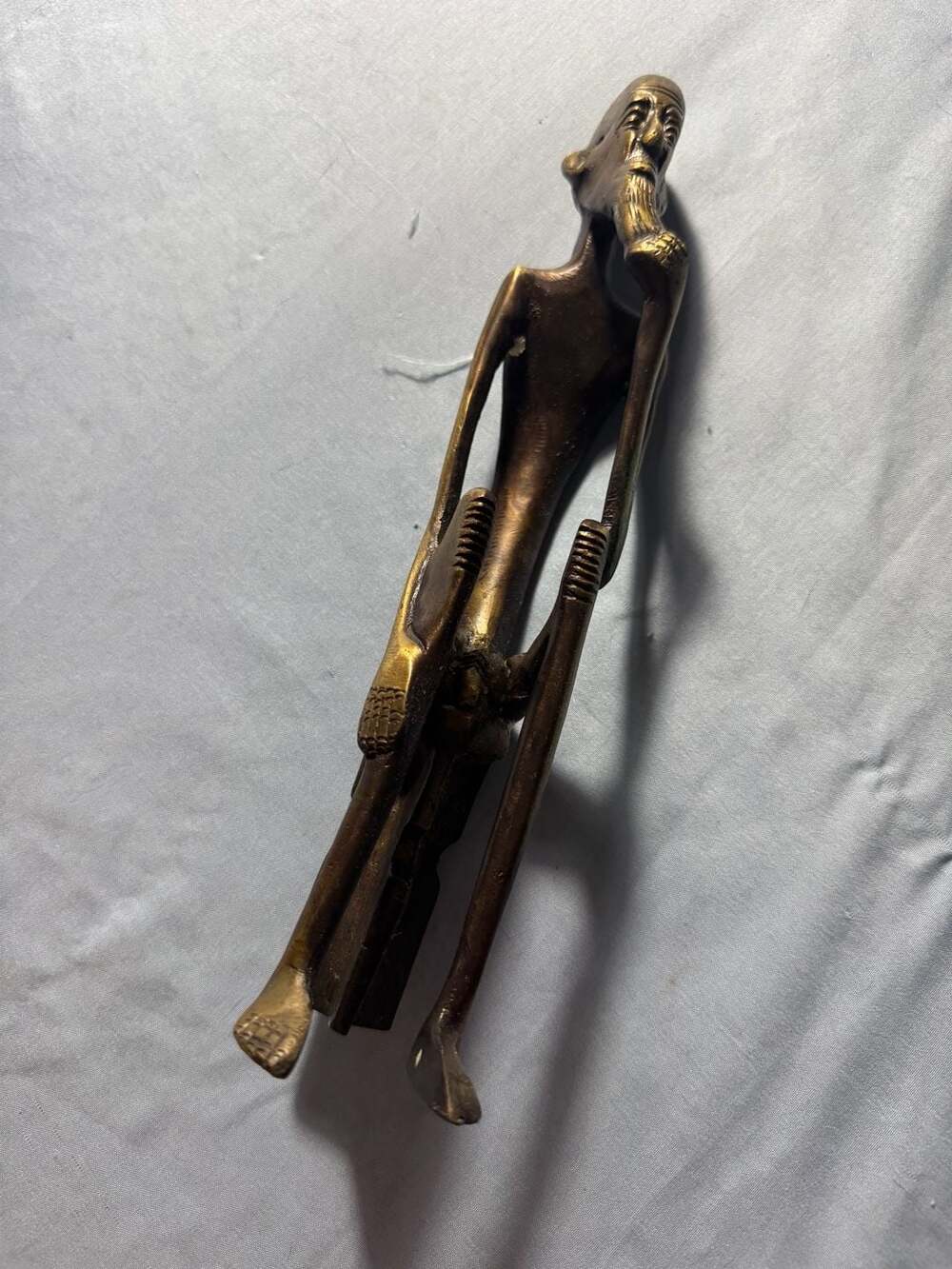 Vintage Brass African Figurine Lacquered Brass Statue